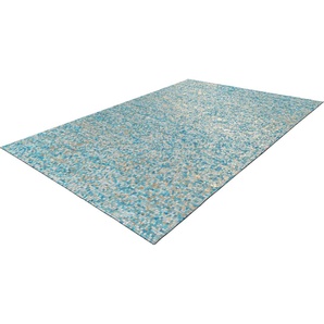 Fellteppich CALO-DELUXE Vezzana 615 Teppiche Gr. B/L: 80 cm x 150 cm, 5 mm, 1 St., blau (türkis) Esszimmerteppiche echtes Rinderfell, Wohnzimmer