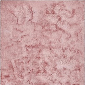Fellteppich DEKOWE Roger Teppiche Gr. B/L: 160 cm x 230 cm, 20 mm, 1 St., rosa (rosé) Fellteppich Esszimmerteppiche Kunstfell, Kaninchenfell-Haptik, weich - ein echter Kuschelteppich