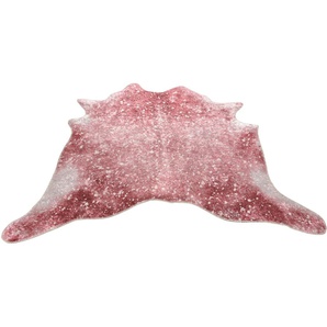 Fellteppich GINO FALCONE Bionda Teppiche Gr. B/L: 130 cm x 170 cm, 3 mm, 1 St., rosa (rosé) Esszimmerteppiche Kunstfell, gedruckte Kuhfell-Optik, ideal im Wohnzimmer & Schlafzimmer
