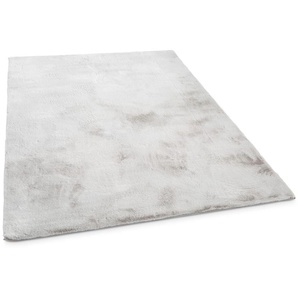 Fellteppich GINO FALCONE Kuschelteppich Chiara Teppiche Gr. B/L: 90 cm x 160 cm, 30 mm, 1 St., silberfarben Esszimmerteppiche Kunstfell, Kaninchenfell-Haptik, besonders weicher Langflor