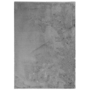 Fellteppich Olympos, Grau, Textil, Uni, rechteckig, 120x160 cm, Teppiche & Böden, Teppiche, Fellteppiche