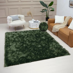 Fellteppich HOME AFFAIRE Dena, Hochflor Teppiche, kuschelig weich Teppiche Gr. B/L: 180 cm x 230 cm, 60 mm, 1 St., grün Fellteppich Esszimmerteppiche