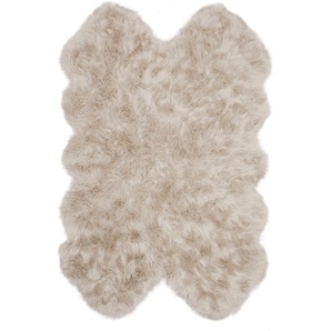 Fellteppich HOME AFFAIRE Dena Teppiche Teppiche Gr. B/L: 120 cm x 180 cm, 60 mm, 1 St., beige (creme) Esszimmerteppiche Kunstfell, weich, Uni-Farben, Wohnzimmer, Schlafzimmer, Esszimmer