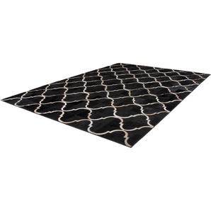 Fellteppich KAYOOM Lavish 310 Lederteppich Teppiche Gr. B/L: 120 cm x 170 cm, 8 mm, 1 St., schwarz Esszimmerteppiche Patchwork-echtes Leder-Fell, Wohnzimmer