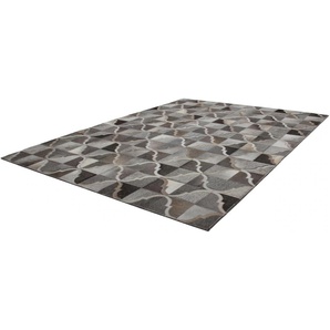 Fellteppich KAYOOM Lavish 310 Lederteppich Teppiche Gr. B/L: 80 cm x 150 cm, 8 mm, 1 St., grau Esszimmerteppiche