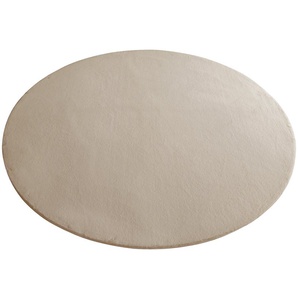 Fellteppich LEONIQUE Balu, Nachhaltiger Kunstfell Teppich, Modern Teppiche Gr. Ø 180 cm, 20 mm, 1 St., grau (taupe) Esszimmerteppiche Kaninchenfell-Haptik, Langflor, Schlafzimmer, Wohnzimmer, Kinderzimmer