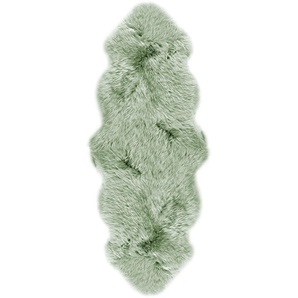 Fellteppich LUXOR LIVING Namika Teppiche Gr. B/L: 60 cm x 160 cm, 50 mm, 1 St., grün (salbei) Esszimmerteppiche echtes Lammfell, weich & flauschig, große Farbauswahl, in 2 Größen
