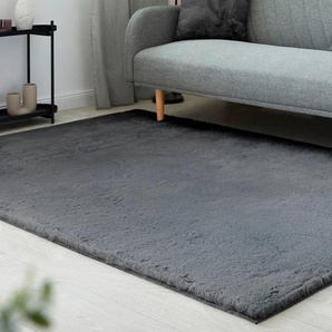 Fellteppich LUXOR LIVING Novara Teppiche Gr. B/L: 160 cm x 230 cm, 30 mm, 1 St., grau (grafit) Esszimmerteppiche Kunstfell, Kaninchenfell-Haptik, besonders weicher Hochflor