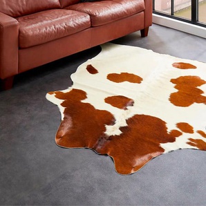Fellteppich LUXOR LIVING Rinderfell Teppiche Gr. B/L: 130 cm x 190 cm, 3 mm, 1 St., braun (braun, gemustert) Esszimmerteppiche echtes Rinderfell, Naturprodukt - daher ist jedes Fell ein Einzelstück