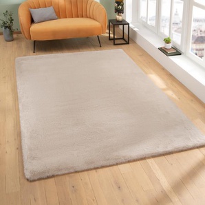 Fellteppich MY HOME Rabbit Teppiche Gr. B/L: 200 cm x 300 cm, 42 mm, 1 St., beige Esszimmerteppiche Microfaser, Kunstfell, Kaninchenfell-Haptik, Wohnzimmer, Schlafzimmer