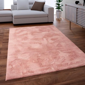 Fellteppich PACO HOME Kunstfell Soft 380 Teppiche Gr. B/L: 120 cm x 170 cm, 19 mm, 1 St., pink Fellteppich Esszimmerteppiche Langflor, Kuschelteppich - besonders weich, Uni-Farben