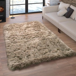 Fellteppich PACO HOME Playa 960 Teppiche Gr. B/L: 120 cm x 170 cm, 64 mm, 1 St., beige Esszimmerteppiche Kunstfell, Flokati-Optik, Hochflor, weich und flauschig, Uni-Farben