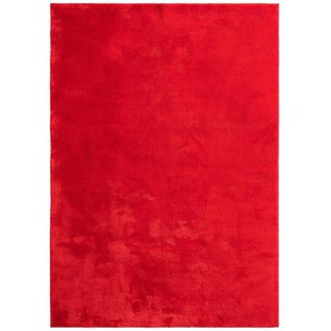Fellteppich Relax, Rot, Textil, Uni, rechteckig, 200x200 cm, Bsci, für Fußbodenheizung geeignet, Teppiche & Böden, Teppiche, Fellteppiche