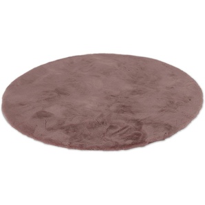 Fellteppich SCHÖNER WOHNEN-KOLLEKTION Tender Teppiche Gr. Ø 120 cm, 26 mm, 1 St., rosa (altrosa) Esszimmerteppiche besonders weich durch Microfaser, Kunstfell, waschbar, Wohnzimmer
