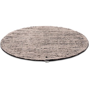 Fellteppich TOM TAILOR HOME Furry Teppiche Gr. Ø 90 cm, 25 mm, 1 St., braun (hellbraun) Esszimmerteppiche Kunstfell, Hochflor, extrem weiche Haptik