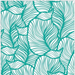 Fensterfolie Look Leaves turquoise, MySpotti, halbtransparent, glatt, 90 x 100 cm, statisch haftend