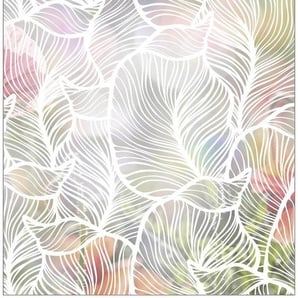 Fensterfolie Look Leaves white, MySpotti, halbtransparent, glatt, 90 x 100 cm, statisch haftend