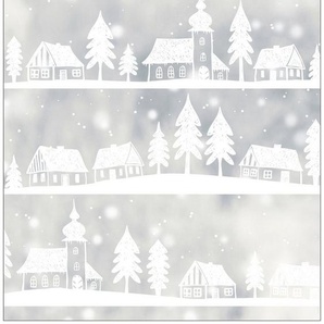 Fensterfolie Look Winter Village white, MySpotti, halbtransparent, glatt, 90 x 100 cm, statisch haftend