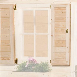 Fensterladen WEKA 2-seitig für Weekendhaus 138 Fensterläden beige (naturbelassen) Zubehör