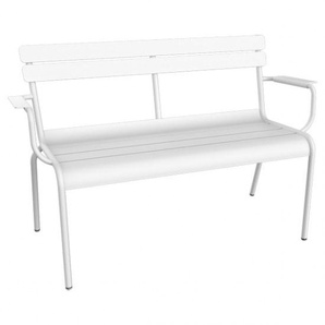 Fermob Gartenbank Luxembourg mit Armlehne - in Farbe weiss Aluminium