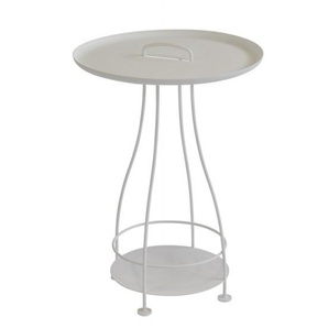 Fermob Kleiner Tisch Happy Hours - in weiss, Stahl beschichtet mit Aluminiumplatte