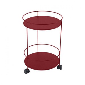 Fermob Servierwagen Guinguette rollbar rund, chili Stahl beschichtet