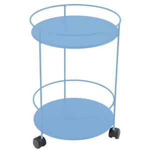 Fermob Servierwagen Guinguette rollbar rund, maya blau Stahl beschichtet