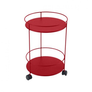 Fermob Servierwagen Guinguette rollbar rund, mohnrot Stahl beschichtet