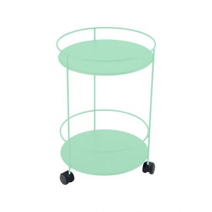 Fermob Servierwagen Guinguette rollbar rund, opalgrün Stahl beschichtet