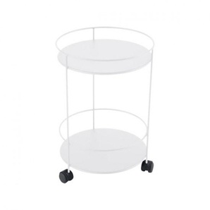 Fermob Servierwagen Guinguette rollbar rund, weiss Stahl beschichtet