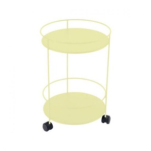 Fermob Servierwagen Guinguette rollbar rund, zitronensorbet Stahl beschichtet