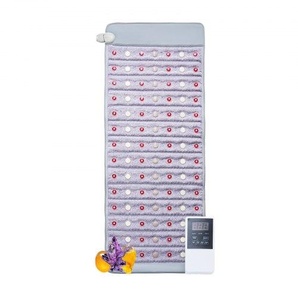 Ferninfrarot-Wärmegürtel, Heizkissen mit Jade- & Turmalinsteinen, 660 nm Photonenlicht & negative Ionen, 39–70 ℃ heiße Edelsteinmatte mit 0–720 Min. Timer für Taille & Schulter (1530x615x20mm) ZHZSJJRDL60WEV7TFV2