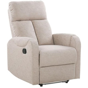 Fernsehsessel Beige Polsterbezug verstellbar LED-Beleuchtung USB-Port Modern Wohnzimmer Salon