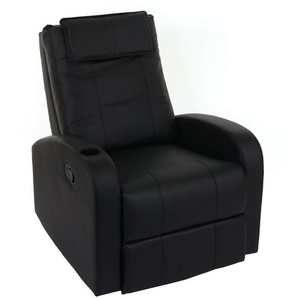 Fernsehsessel Brüssel, tv Sessel Relaxsessel Liegesessel, Kunstleder schwarz