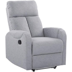 Fernsehsessel Grau Polsterbezug verstellbar LED-Beleuchtung USB-Port Modern Wohnzimmer Salon