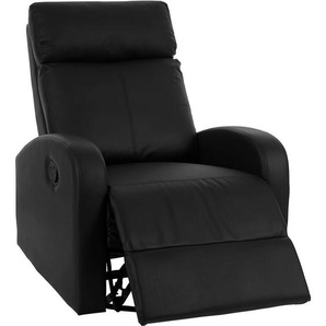 Fernsehsessel HHG 325 Premium, Relaxsessel Schaukelstuhl Wippfunktion, drehbar Kunstleder schwarz