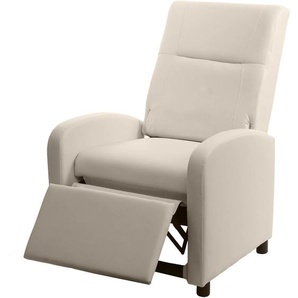 Fernsehsessel HHG 660, Relaxsessel Liege Sessel, Kunstleder klappbar 99x70x75cm creme