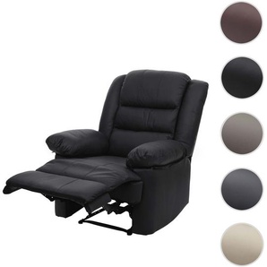Fernsehsessel HWC-G15, Relaxsessel Liege Sessel, Leder + Kunstleder 101x87x100cm ~ schwarz