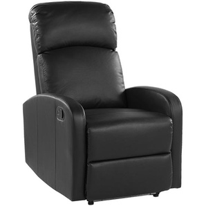 Fernsehsessel Schwarz Kunstleder verstellbar Blaue LED-Beleuchtung USB-Port Modern Wohnzimmer Salon