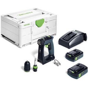 Festool - Akku-Bohrschrauber cxs 18 c 3,0-Plus, incl. 2 x Akku, Schnellladegerät, Zubehör