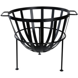 Feuer Halbkugel Schale Stelle Korb schwarz Metall rund Garten Griff Ofen Grill