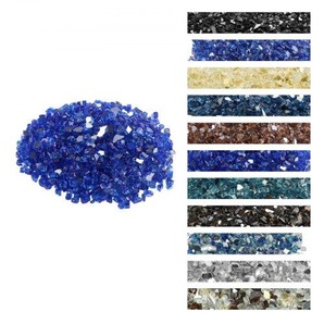 Feuerglas, 15,88 kg hochtemperaturbeständige Glassteine, 12,7 mm reflektierende Feuerstellen-Glasperlen, Feuerstelle Glasfelsen, Kaminglas, Feuerkristall, Feuerperlen, für Kamin, Kobaltblau FHBLFGSGHBL1D4GHR001V0