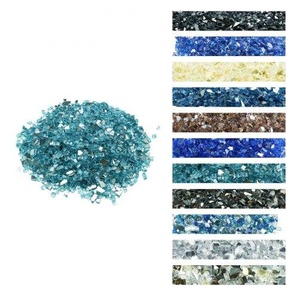Feuerglas, 4,5 kg hochtemperaturbeständige Glassteine, 12,7 mm reflektierende Feuerstellen-Glasperlen, Feuerstelle Glasfelsen, Kaminglas, Feuerkristall, Feuerperlen, für Kamin, Aquablau FHBLFGSGHBL1EK12T001V0