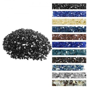 Feuerglas, 9 kg hochtemperaturbeständige Glassteine, 12,7 mm reflektierende Feuerstellen-Glasperlen, Feuerstelle Glasfelsen, Kaminglas, Feuerkristall, Feuerperlen, für Kamin, Schwarz FHBLFGSGHBL1QZA7N001V0