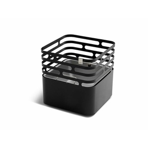 Feuerkorb Cube höfats Edelstahl schwarz pulverbeschichtet silber, Designer Thomas Kaiser, Christian Wassermann, 44x43x43 cm