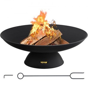 Feuerschale 76 cm Durchmesser, 14 cm Tiefe Feuerkorb 28 cm Artikelhöhe Feuerschale Gusseisen, Gartenfeuer Feuerkorb mit Stützbeinen, Feuerkorb Camping Garten, Schwarz Feuerstelle BBQ WXHPYCHSYT305ACHNV0