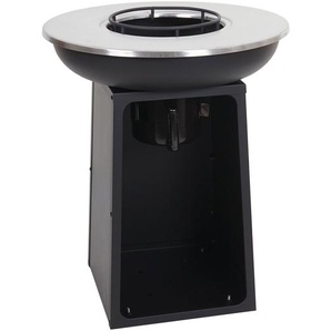 Feuerschale Mit Grillplatte HWC-K97 Feuerstelle Grill Feuerkorb BBQ Outdoor Kochplatte, Stahl Edelstahl