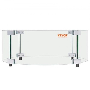 Feuerstellen-Windschutz 740 x 214 mm runder Flammenschutz aus Glas 6 mm dickes Feuertischzubehör transparenter Flammenschutz aus gehärtetem Glas für Propan Gas Außenbereich Terrasse Hinterhof HKFFZGHBLYX8YM3ZUV0