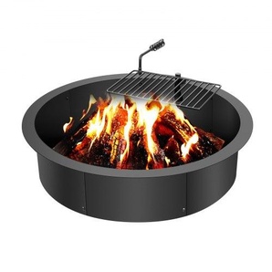 Feuerstellenring, Feuerstelleneinsatz mit Grillfeuerring, 35 Zoll Außen-/31 Zoll Innendurchmesser, 8,5 Zoll Höhe, Kohlenstoffstahl-Innenauskleidung, DIY-Lagerfeuerring über/im Boden, für Outdoor-Camping, Lagerfeuer DKJHH31INCH165WYPV0