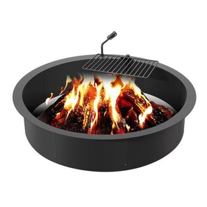 Feuerstellenring, Feuerstelleneinsatz mit Grillfeuerring, 40 Zoll Außen-/36 Zoll Innendurchmesser, 8,5 Zoll Höhe, Kohlenstoffstahl-Innenauskleidung, DIY-Lagerfeuerring über/im Boden, für Outdoor-Camping, Lagerfeuer DKJHH36INCH1VUWF9V0